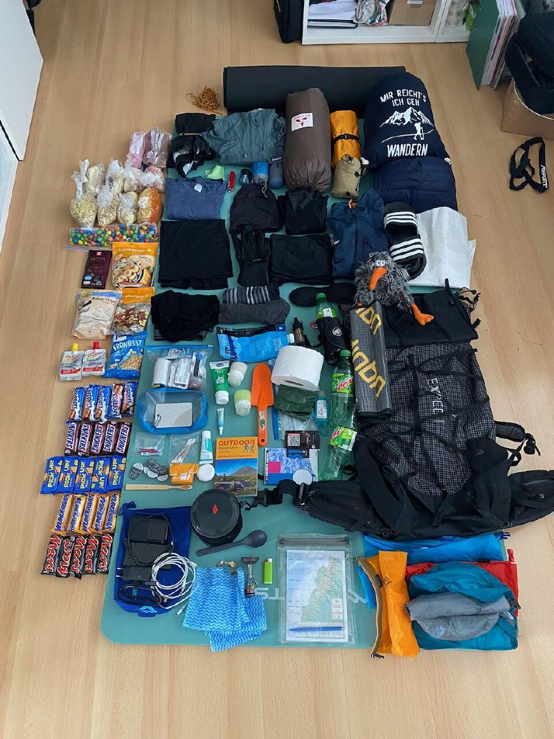 Das muss alles in den Rucksack